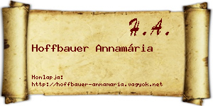 Hoffbauer Annamária névjegykártya